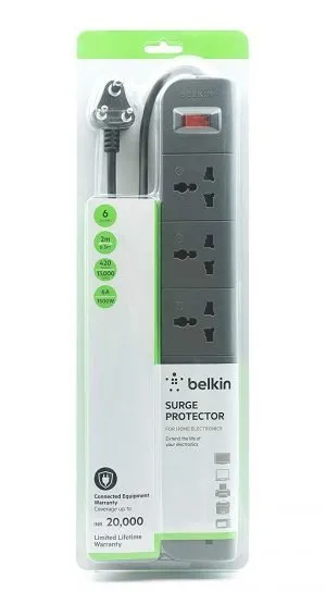 IGoods ® Store Buy power extension, power spike, Belkin spike, best power spike, best power extension, Balkin Dealer in Jaipur, Balkin Distributor in Jaipur, Balkin Product Jaipur, Where to Buy Balkin Product in Jaipur, Belkin Essential Series F9E600zb2MGRY 6-Socket Surge Protector