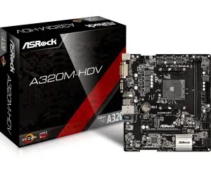 ASRock A320M-HDV AMD AM4 MicroATX SATA3 Ultra M.2 and Full Spike Protection Motherboard