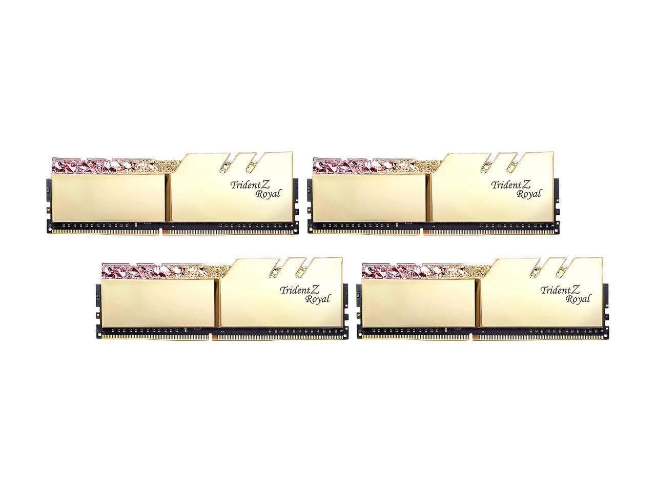 G.Skill TZ Royal Silver Series 128GB (4x32GB) 3600 MHz DDR4 Memory F4-3600C16Q-128GTRS