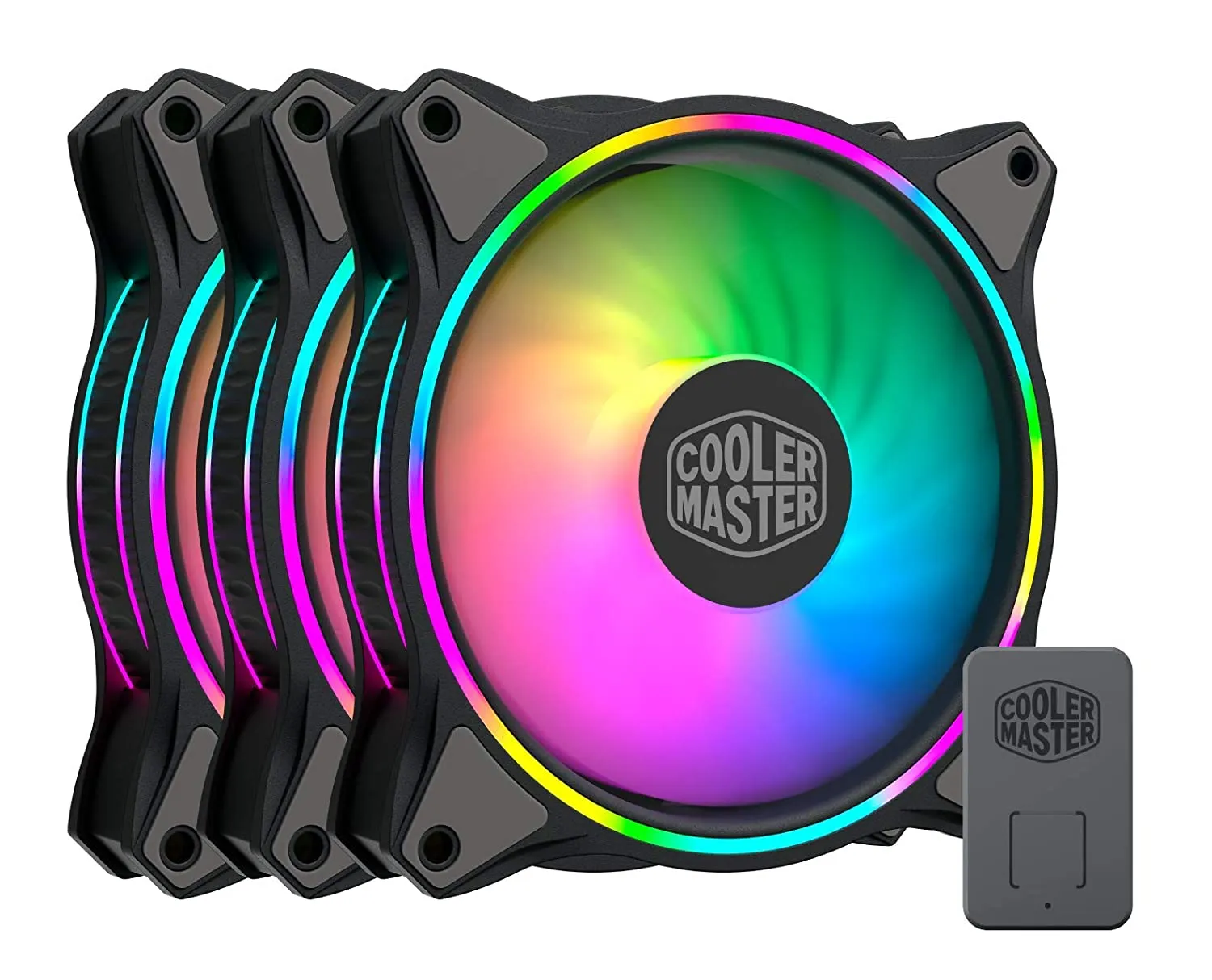 Cooler Master MasterFan MF120 Prismatic 120MM PWM ARGB Cabinet Fan With ARGB Controller (Triple Pack) MFY-B2DN-203PA-R1