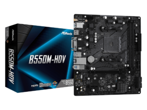 ASRock B550M-HDV Motherboard (AMD Socket AM4/3rd Gen Ryzen Series CPU/Max 64GB DDR4 4600MHz Memory)