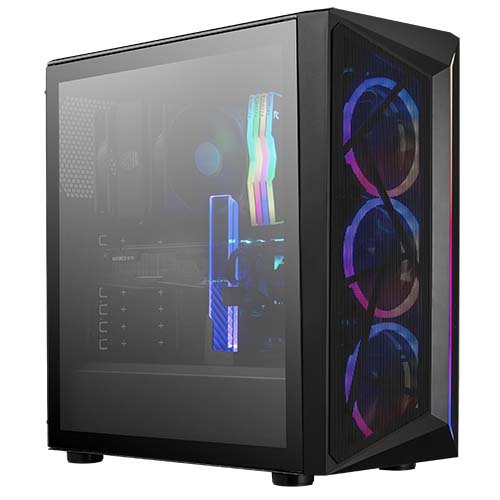 Cooler Master MasterBox MB500 (ATX) Mid Tower Cabinet   With Tempered Glass Side Panel And RGB Controller MCB-B500D-KGNN-S00