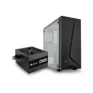 Corsair SPEC-05 (ATX) With CV650 SMPS Mid Tower Cabinet With Transparent Side Panel (Black) CC-9020125-UK